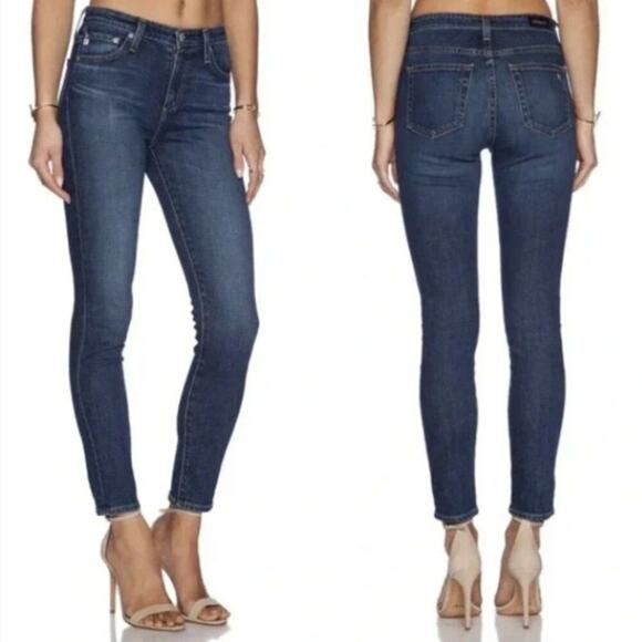 AG Adriano Goldschmied x Alexa Chung Jeans Skinny Medium Wash Blue Denim Size 27 - Picture 1 of 10